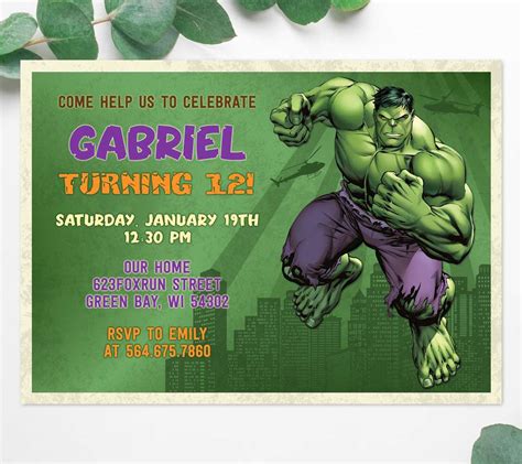 hulk einladungskarten|Hulk Birthday Invitations & Invitation Templates